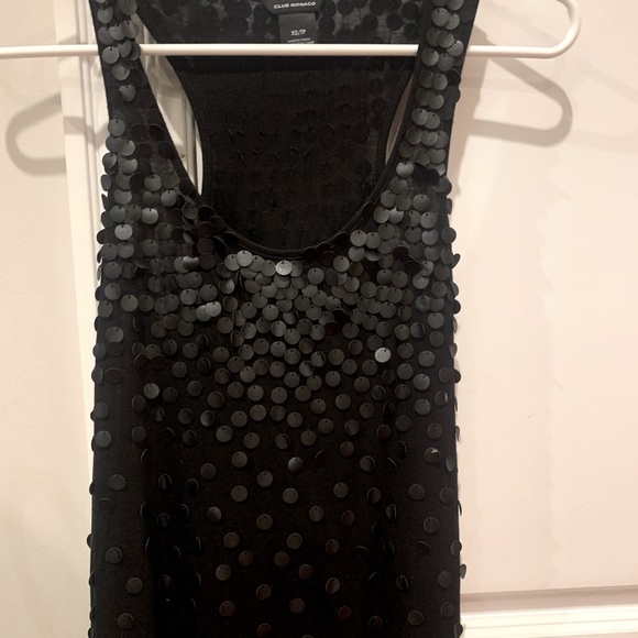 Club Mónaco black tank with leather detail - Picture 2 of 8